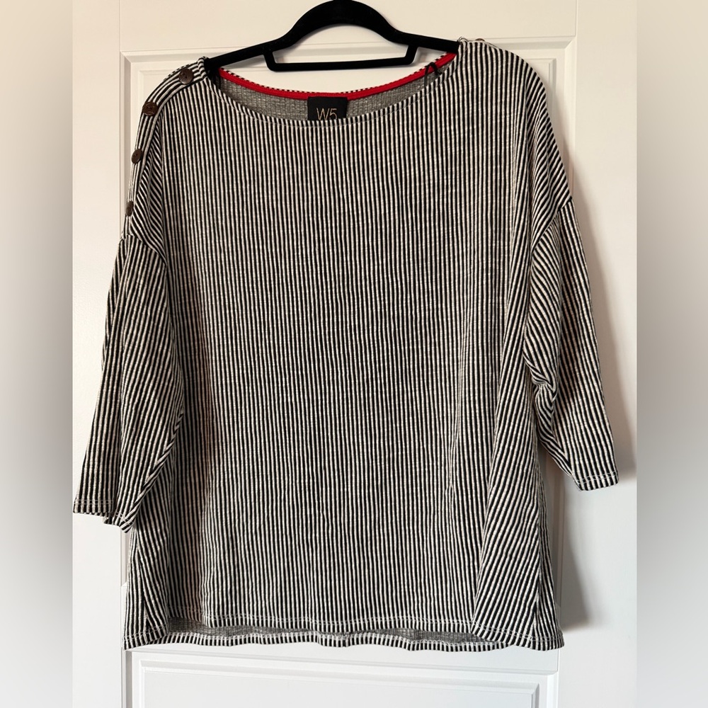 W5 Striped 3/4 Sleeve Top